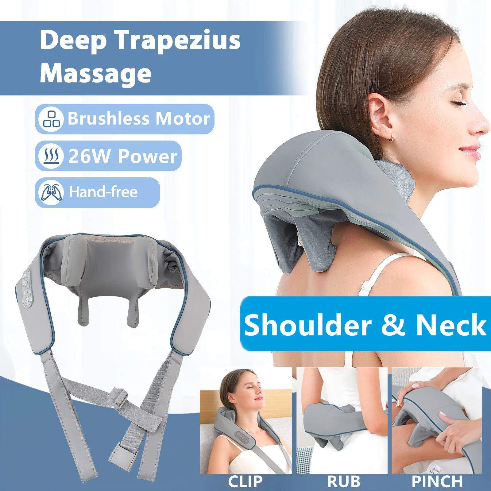 Foreverlily 26W Brushless Motor Neck And Shoulder Massager