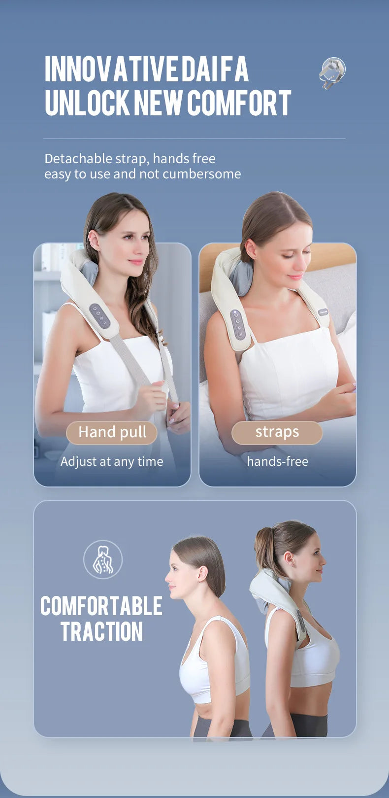 Foreverlily 26W Brushless Motor Neck And Shoulder Massager
